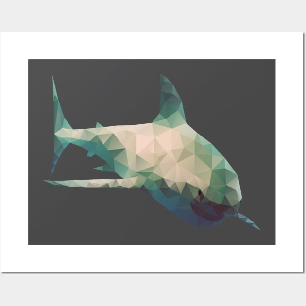 Low poly shark Wall Art by AO01